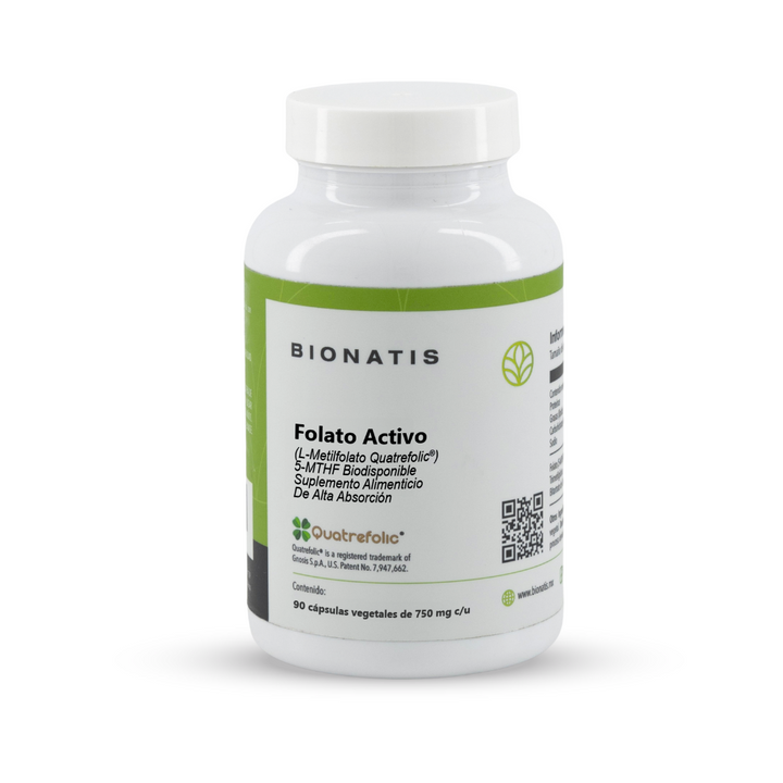 Envase de Metilfolato activo Bionatis de 90 cápsulas